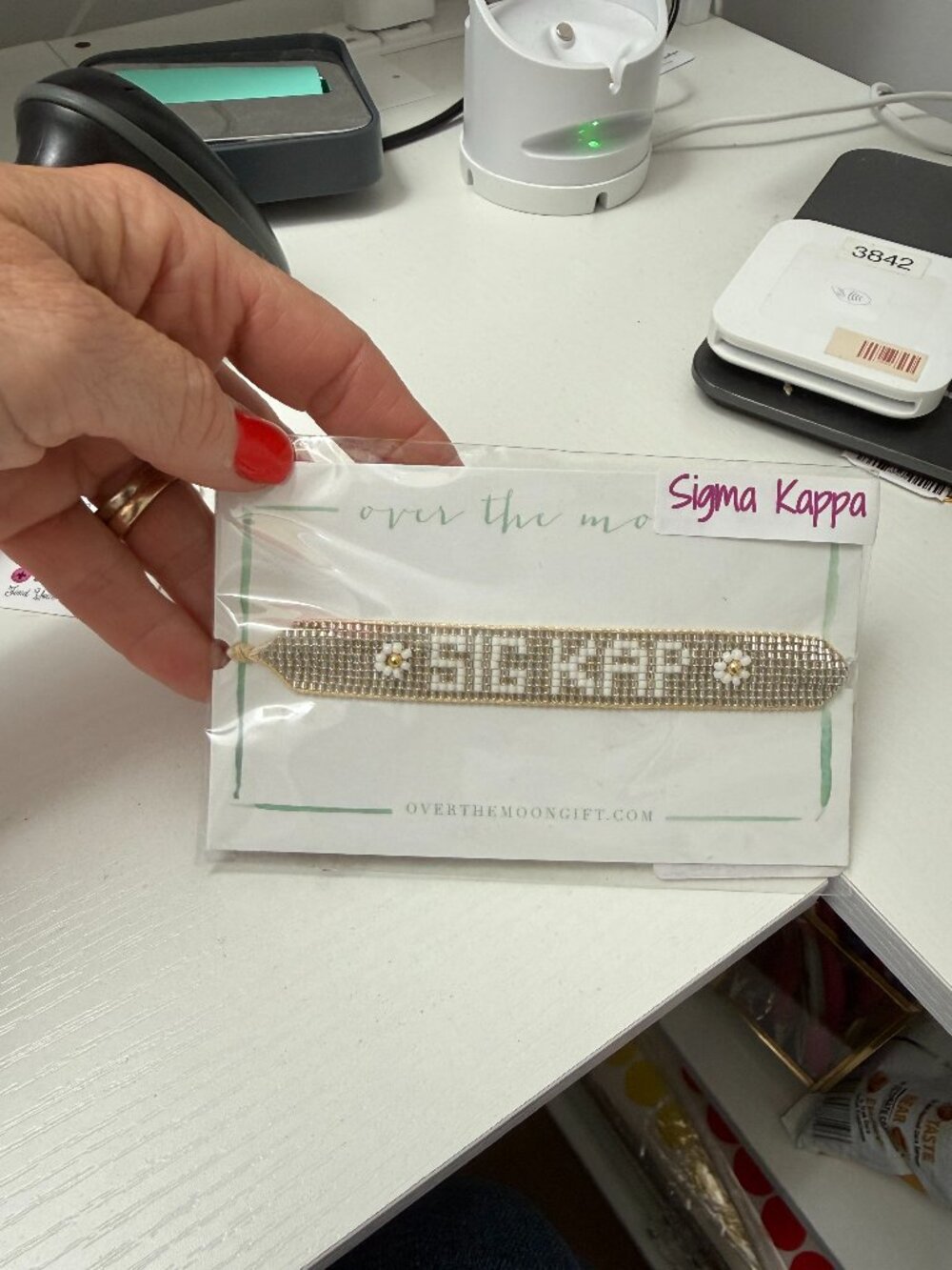 Sorority Beaded Bracelet, Sigma Kappa - NWT
